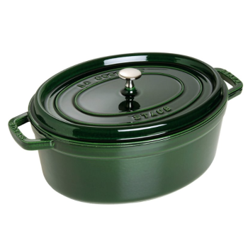 Garnek żeliwny owalny Staub - Zielony, 5.5 ltr