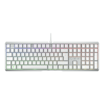 Klawiatura CHERRY XTRFY MX 3.1 - Pełny rozmiar - Podświetlenie - USB-C - QWERTZ - Niemiecki - Przełącznik kluczykowy: CHERRY MX2A Brązowy - biały