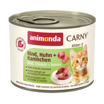 ANIMONDA Carny Kitten wołowina, kurczak i królik - mokra karma dla kociąt - 200g