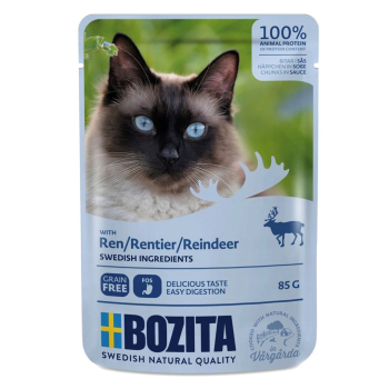 BOZITA Mięsne kawałki w sosie z reniferem - saszetka dla kota - 85g
