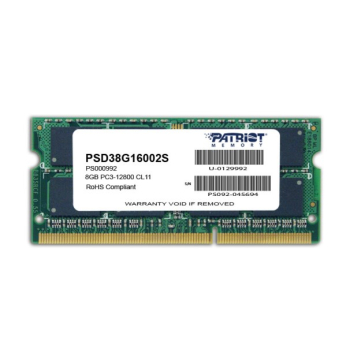 Pamięć Patriot Memory Signature PSD38G16002S (DDR3 SO-DIMM; 1 x 8 GB; 1600 MHz; CL11)