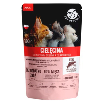 PET REPUBLIC Adult Cielęcina drobno siekana - mokra karma dla kota - 100 g