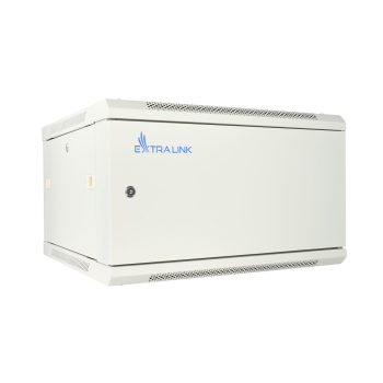 Extralink Szafa rack 6U 600x450 ASP Szara montowana na ścianie, drzwi blaszane pełne