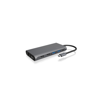 ICY BOX IB-DK4050-CPD Przewodowa USB 3.2 Gen 1 (3.1 Gen 1) Type-C Antracyt