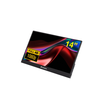 Verbatim 49590 monitor komputerowy 35,6 cm (14") 1920 x 1080 px Full HD LCD Czarny