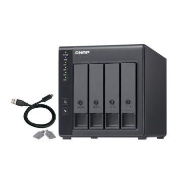 Qnap TR-004 Expansion unit ,Tower, 4x 3.5" SATA HDD, USB 3.0 type-C hardware RAID external enclosure (USB-C to USB-A cable include)