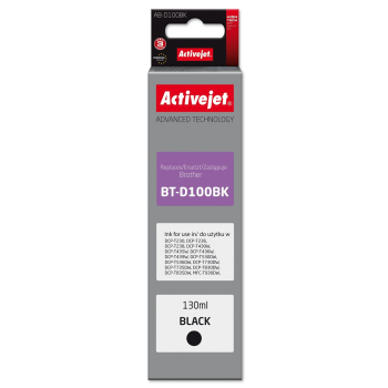 Activejet AB-D100Bk Buteleczka z tuszem z atramentem (zamiennik Brother BT-D100BK; Supreme; 130 ml; czarny)