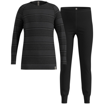 Zestaw bielizny dziecięcej Odlo Set long ACTIVE WARM ECO SET roz. 128cm Czarno-Szary