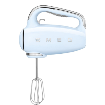 Mikser ręczny Smeg HMF01PBEU w stylu retro z lat 50. Pastelowy niebieski