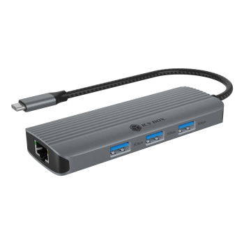 ICY BOX IB-DK4034a-CPD Przewodowa USB 3.2 Gen 1 (3.1 Gen 1) Type-C Aluminium, Srebrny
