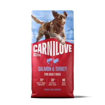 CARNILOVE ACTIVE Dog Dry  Made with  Salmon & Turkey for Adult All Breeds 12 kg