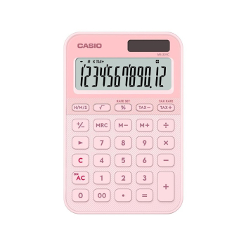 CASIO Kalkulator MS-20YC-LP Zasilanie bateryjno-słoneczne, Kolor Różowy.