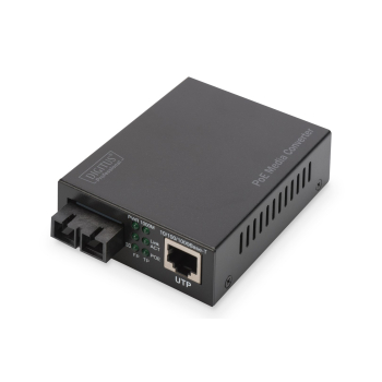 Konwerter mediów Gigabit PoE, RJ45 / SC, MM, PSE