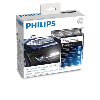Światła do jazdy dziennej Philips DRL LED DayLight 9 12V 6W-9 ledowe, (125 szer. 24 wys. 31 gł. mm) Posiadają homologację ECE R87