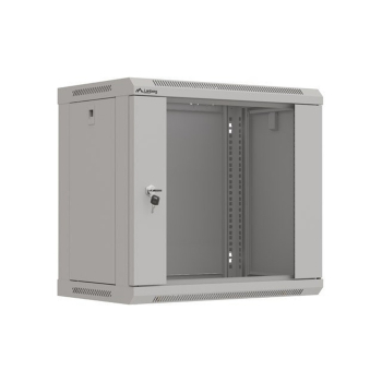 Szafa instalacyjna rack wisząca 19" 9U 540x350 szara drzwi przeszklone LANBERG (FLAT PACK)