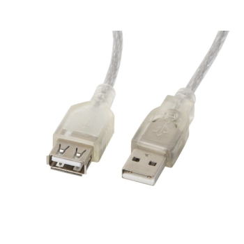 Kabel Lanberg CA-USBE-12CC-0018-TR (USB 2.0 M - USB 2.0 F; 1,8m; kolor biały)