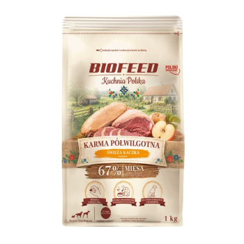 BIOFEED Kuchnia Polska karma półwilgotna kaczka 1kg