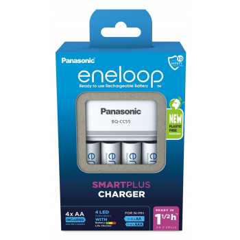 ŁADOWARKA PANASONIC SMARTPLUS + 4x AA ENELOOP 2000 mAh