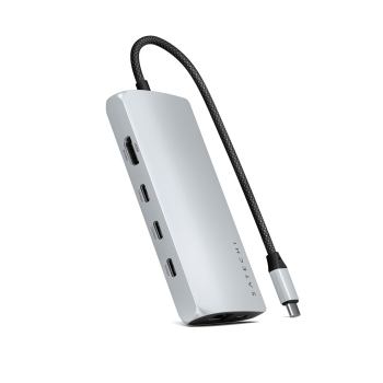 Adapter USB-C Satechi Multiport 8K - USB-C, HDMI, 3x USB 3.2 Gen 2 10Gbps, 1x USB 3.2 Gen 1 5Gbps, czytnik kart SD UHS-II, Ethernet port