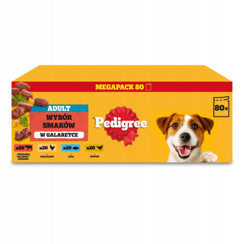 Pedigree wybór smaków z warzywami w galaretce mokra karma dla psa 80x100g