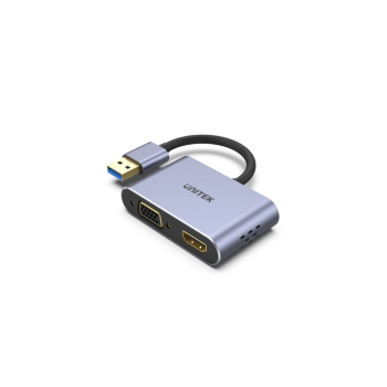 UNITEK ADAPTER USB-A - HDMI & VGA, FULLHD, M/F