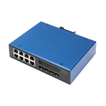 Przemysłowy 8+4 10G SFP Port L2+ Gigabit Ethernet POE Switch 8 x GE RJ45 + 4 x 10G SFP Port