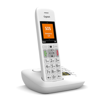 Gigaset E390A Telefon w systemie DECT Nazwa i identyfikacja dzwoniącego Biały