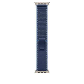 Apple Watch 49mm Blue/Bright Blue Trail Loop M/L - Natural Titanium Finish
