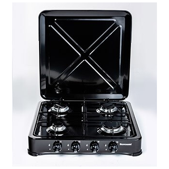 Kuchenka gazowa nastawna 4-palnikowa Ravanson K-04TB (czarny)