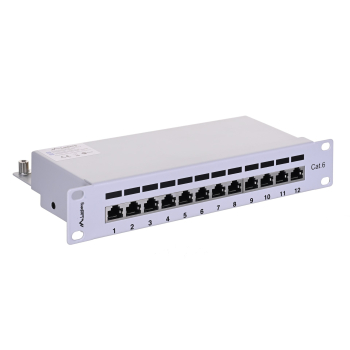 Patch panel Lanberg PPF6-9012-S (1U; 10"; kat. 6; FTP; 12xRJ-45)