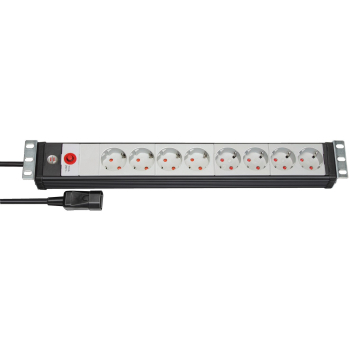 Listwa zasilająca Brennenstuhl Premium-Line 19 cali Steckdosenleiste 8-fach, Juodas/Lichtgrau, 3m