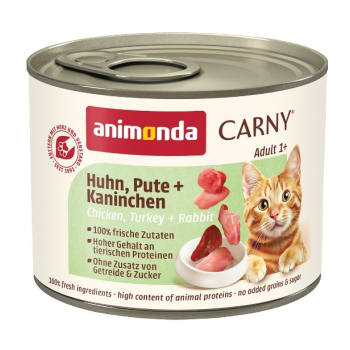 ANIMONDA Carny Adult kurczak, indyk, królik - mokra karma dla kota - 200g