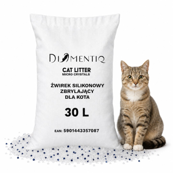 DIAMENTIQ Żwirek silikonowy zbrylający dla kota 30L
