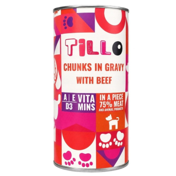 TILLO Kawałki w sosie z wołowiną mokra karma dla psów 1250g