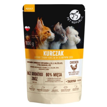 PET REPUBLIC Adult  Kurczak drobno siekany - mokra karma dla kota - 100 g