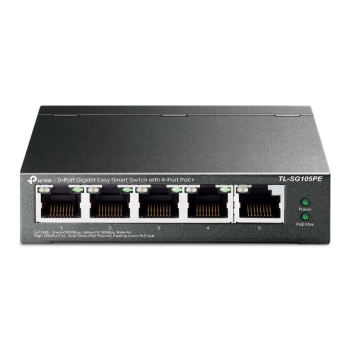 TP-Link TL-SG105PE przełącznik sieciowy Zarządzany L2 Gigabit Ethernet (10/100/1000) Obsługa PoE Czarny