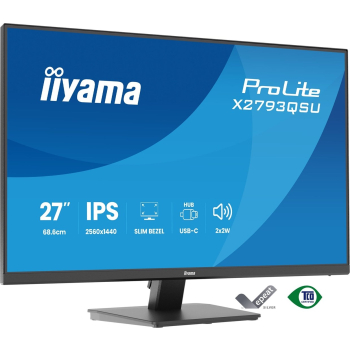 iiyama ProLite X2793QSU-B1 monitor komputerowy 68,6 cm (27") 2560 x 1440 px Quad HD LED Czarny