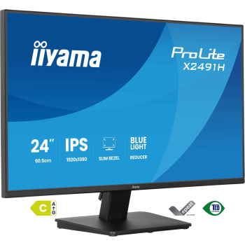 iiyama ProLite X2491H-B1 monitor komputerowy 60,5 cm (23.8") 1920 x 1080 px Full HD LCD Czarny