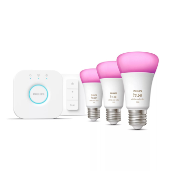 Philips Hue White and color ambiance Zestaw startowy: 3 inteligentne żarówki E27 (1100) + regulator przyciemniania Hue Dimmer switch