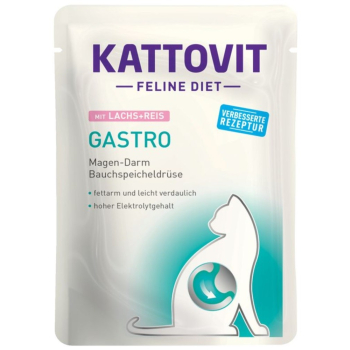 KATTOVIT GASTRO Łosoś z ryżem 85g dla kota