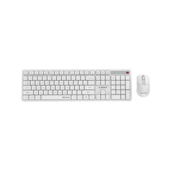 GEMBIRD BEZPRZEWODOWY ZESTAW KLAWIATURY + MYSZ SILENT KEY PRO BUSINESS, BIAŁY, UKŁAD US