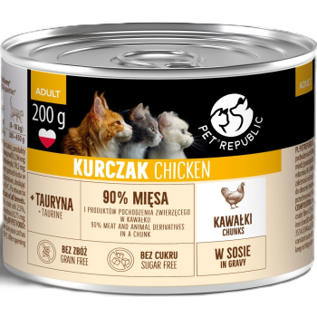 PetRepublic Adult kurczak kawałek sos mokra karma dla kota 10x200g