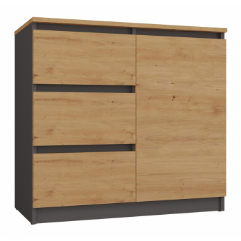 KOMODA 1 DRZWI 3 SZUFLADY ANT/ART BLAT ART KOMPLET