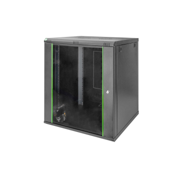 Szafa sieciowa wisząca DYNAmic 19" 16U rack 600x600, drzwi szyba, czarny, niedzielona, złożona, 60kg