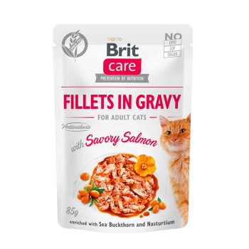 BRIT Care Fillets in Gravy filety z łososiem w sosie - mokra karma dla kota - 85 g