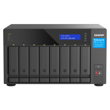 Qnap TVS-h874-i7-32G, Tower, 8 x 2.5"/3.5" SATA, Intel Core i7 12C/20T, 32GB DDR4 (max. 64GB), 2 x 2.5GbE, Single PSU, 350W