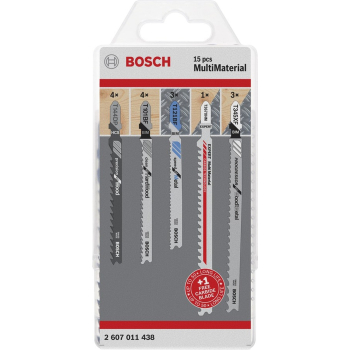 Bosch 2 607 011 438 wyrzynarka, piła wyrzynarkowa oraz ostrze do piły tarczowej Ostrze wyrzynarki Węglik 15 szt.