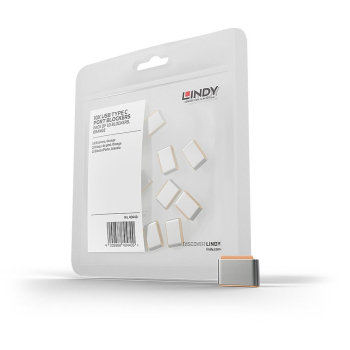Lindy 40440 bloker portów Blokada portu USB Type-C Pomarańczowy Kopolimer akrylonitrylo-butadieno-styrenowy (ABS) 10 szt.
