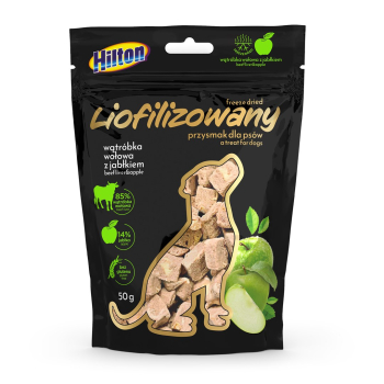 Hilton liofilizowany przysmak z wątróbką wołową i jabłkiem dla psa 50g