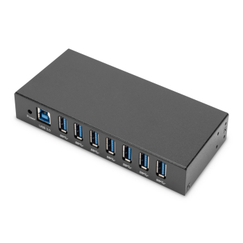 Hub/Koncentrator przemysłowy 7-portowy USB 3.0 SuperSpeed aktywny metalowa konstrukcja szyna DIN